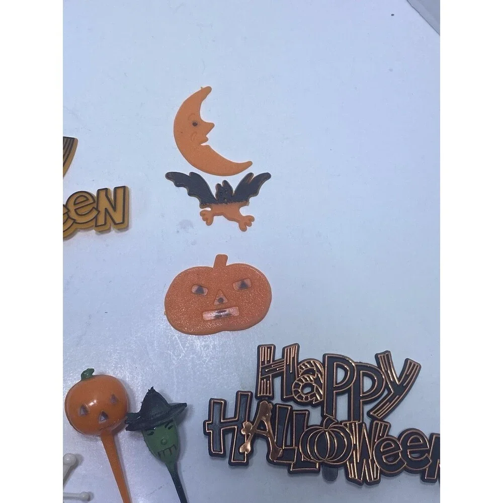 20 Vtg Cupcake Cake Topper Floral Picks Halloween Easter Thanksgiving Christmas